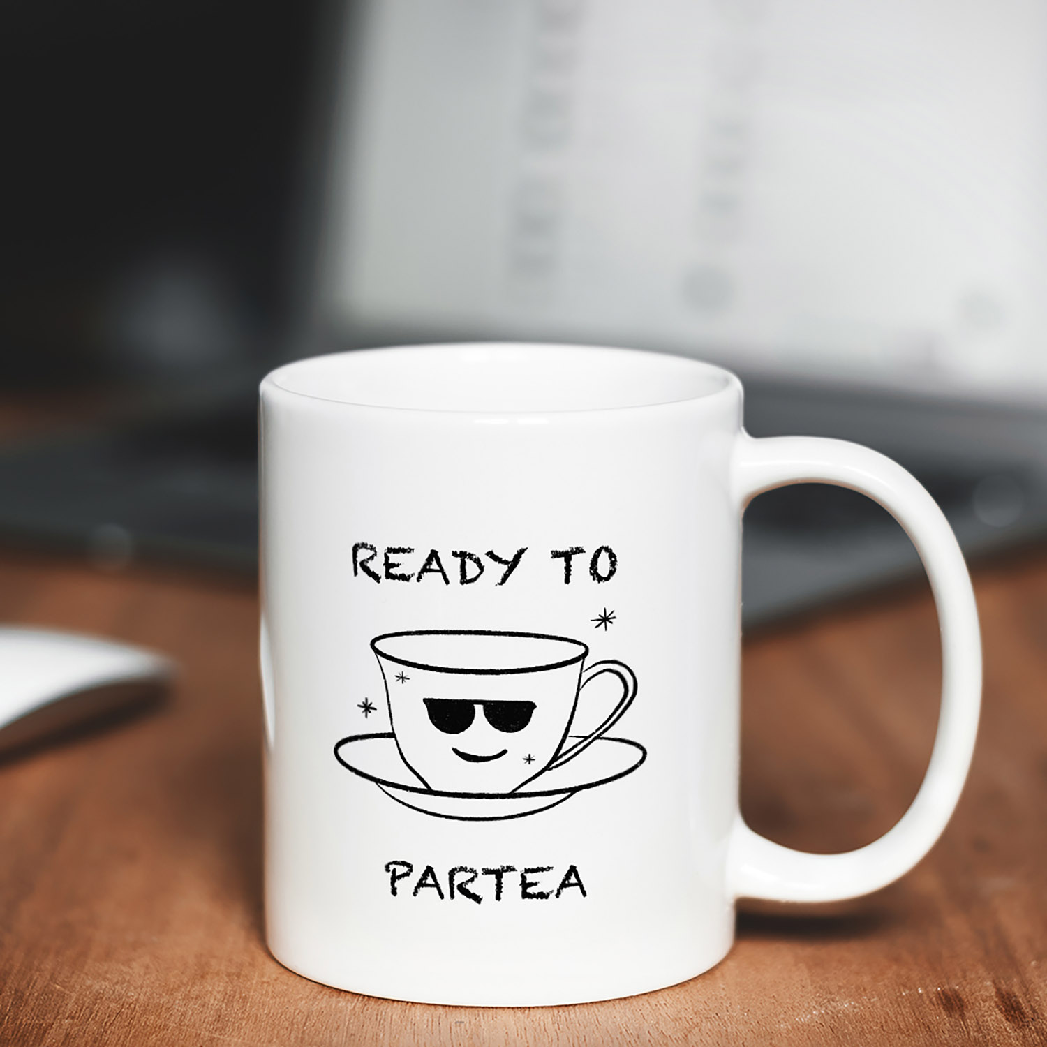 Party-Ready Tea Cup Mug - Fun Design for Tea Lovers