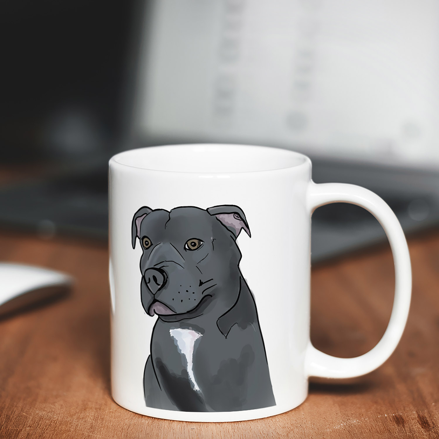 Charming Illustrated Staffordshire Bull Terrier Mug for Dog Lovers