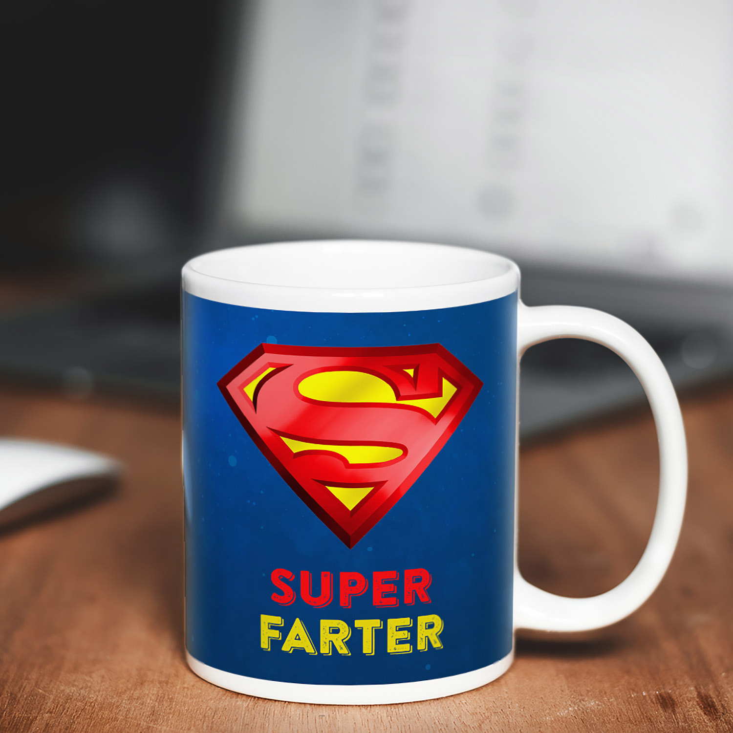 Superman Logo Super Farter Mug - Fun Gift for Dads