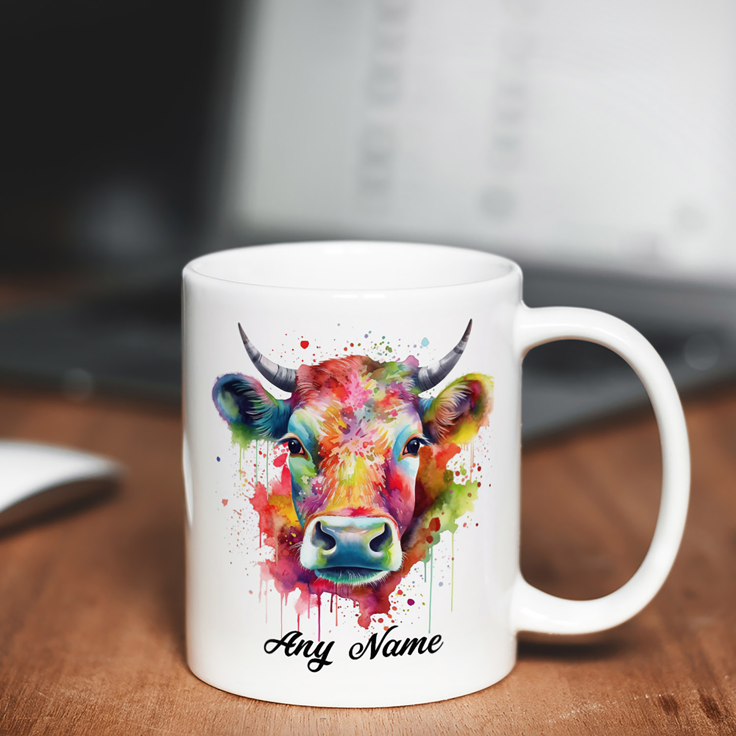 Charming Cow Watercolour Mug - Perfect Gift for Animal Lovers