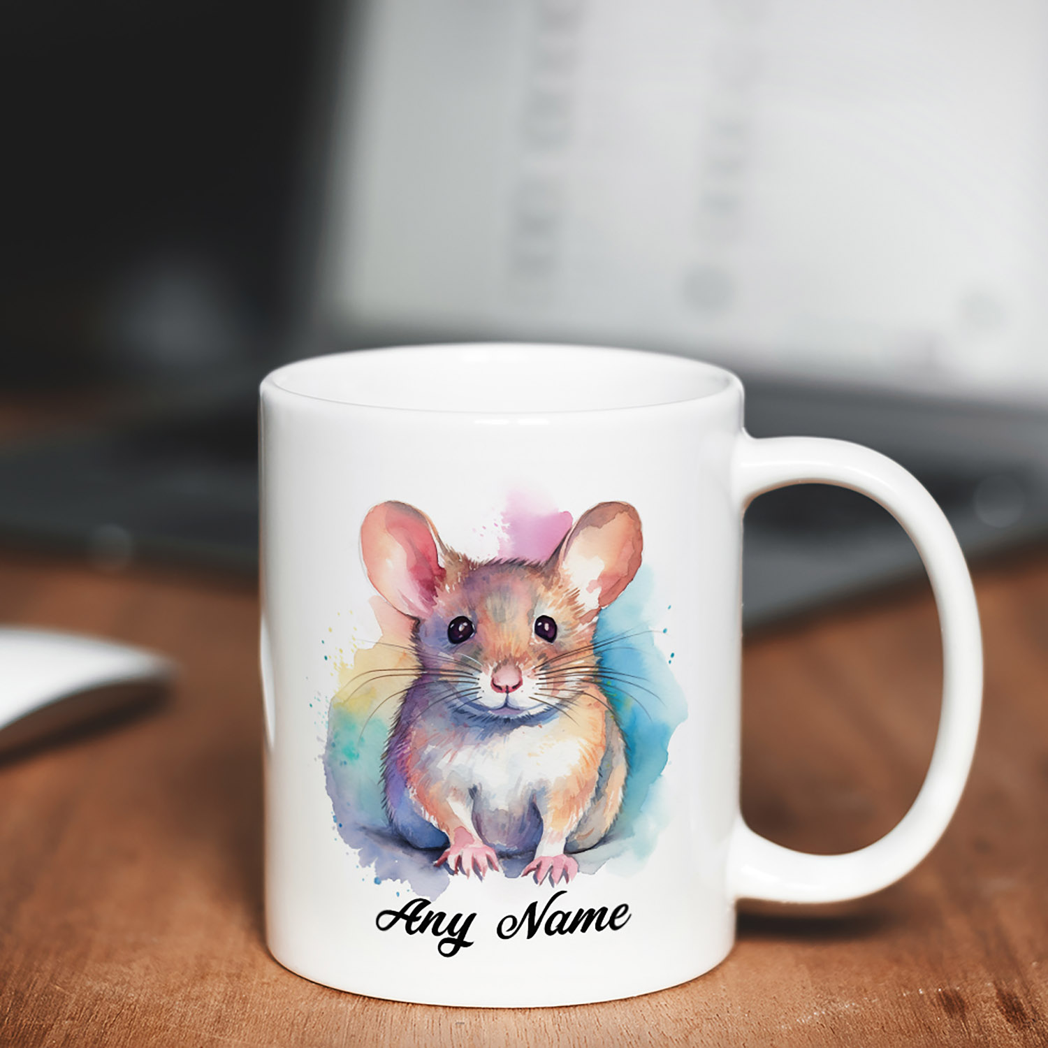 Personalised Watercolour Mouse Mug - Perfect Gift for Mouse Lovers