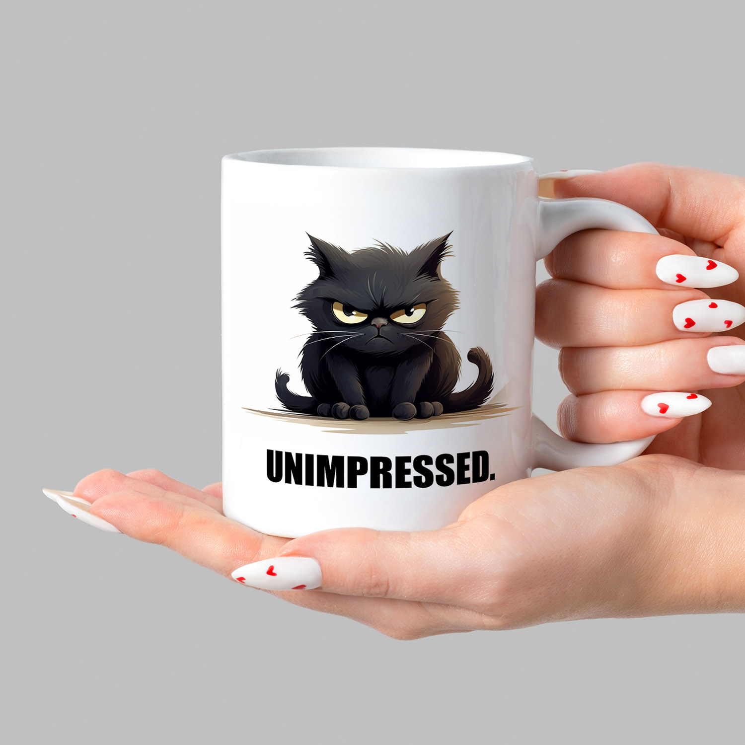 Unimpressed Cat Mug - 11oz Ceramic for Coffee Lovers