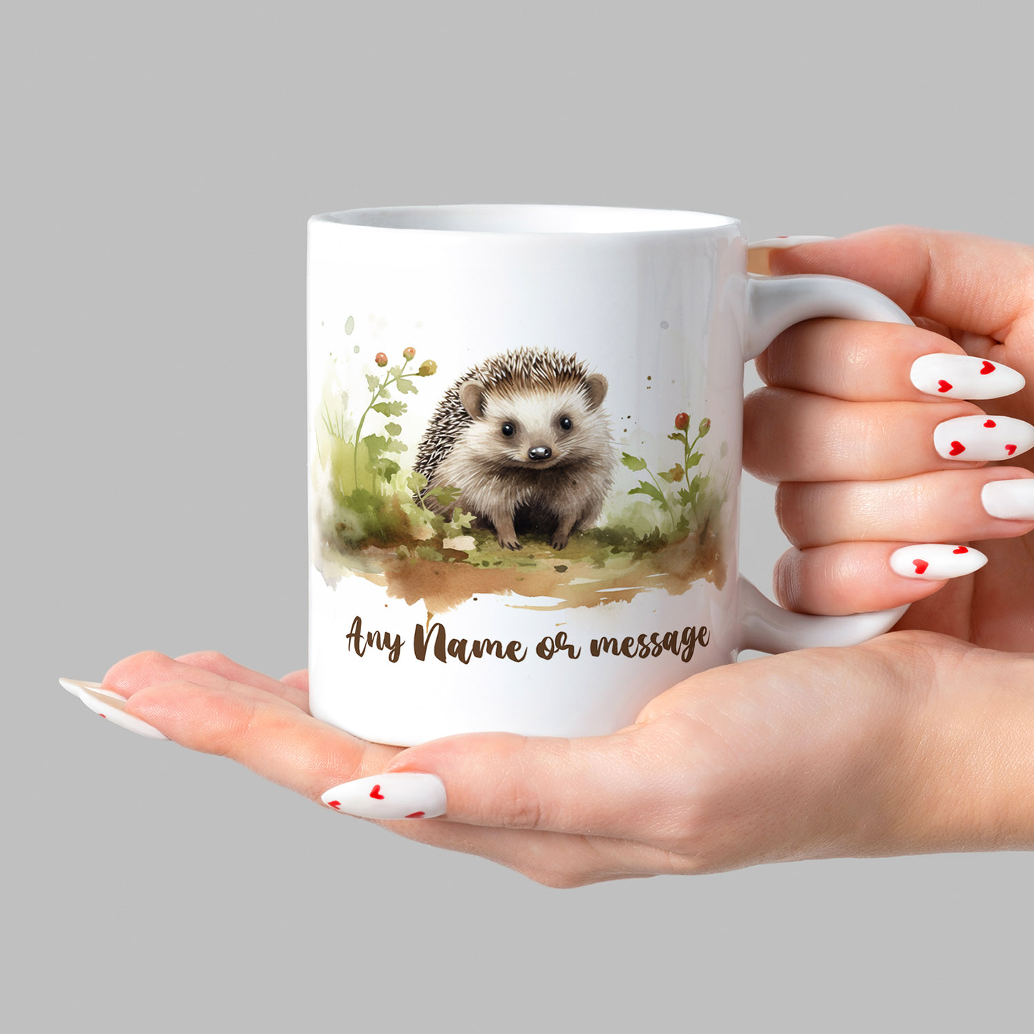 Custom Hedgehog Mug - Personalised 11oz Ceramic Gift