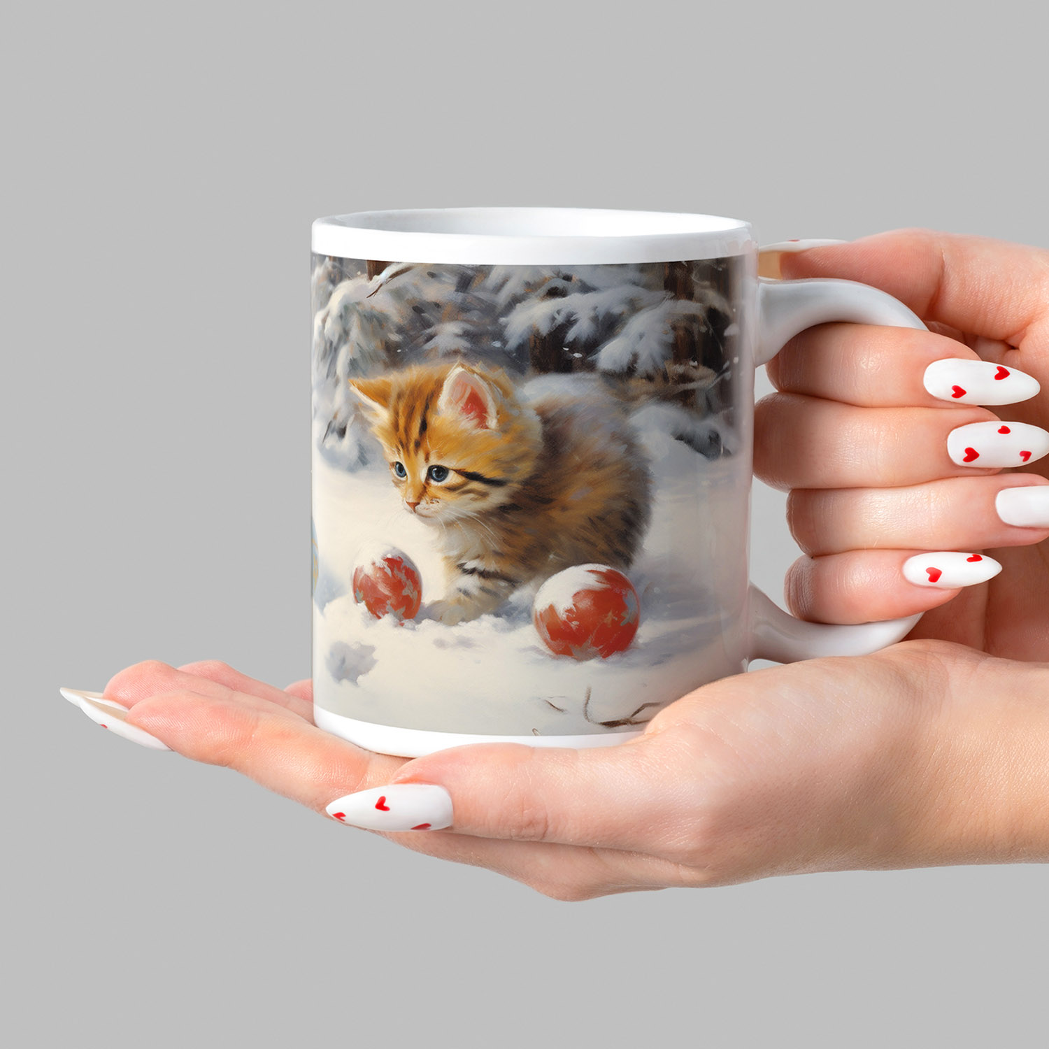 Charming Kittens Snowfall Mug - Perfect Gift for Cat Lovers