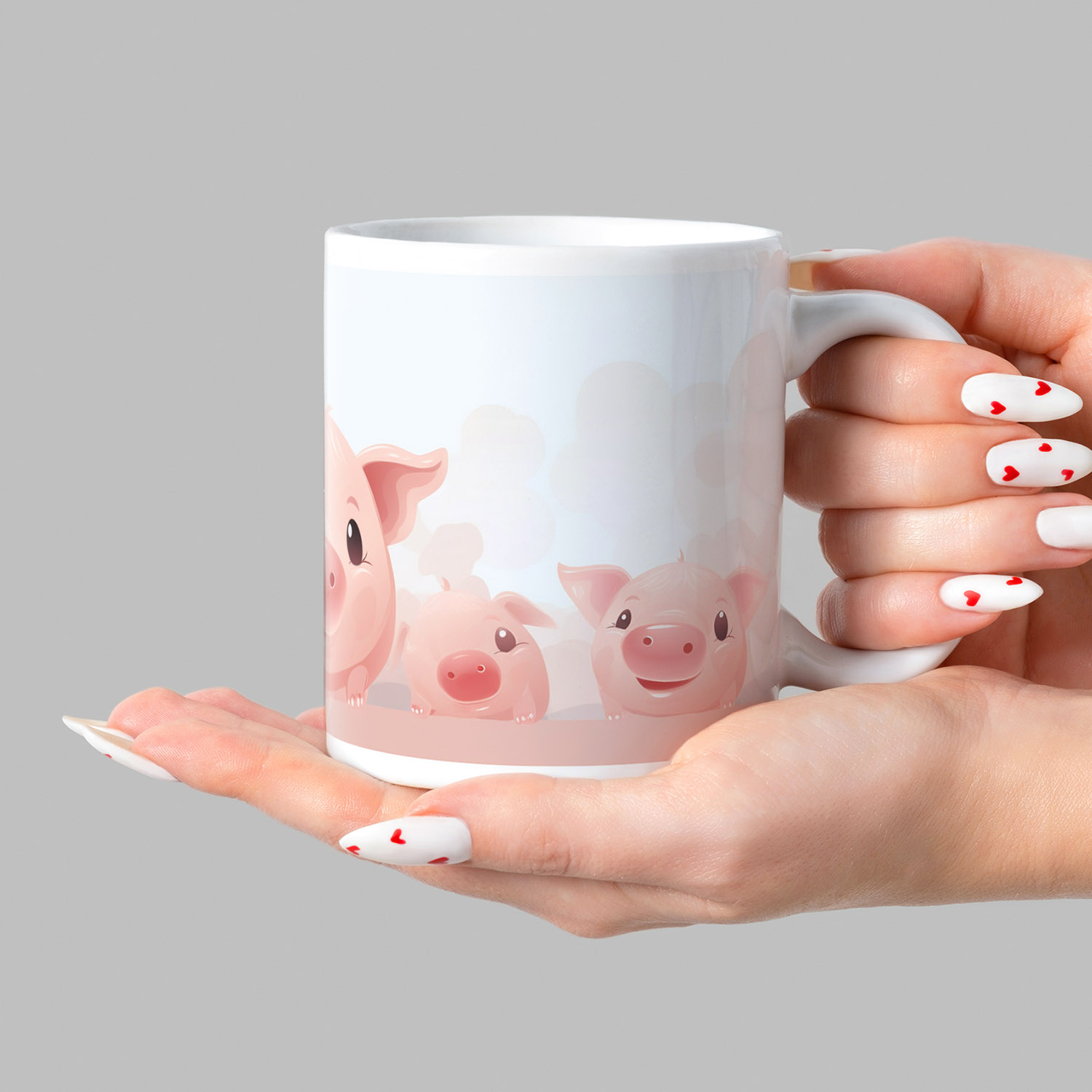 Charming Piglet Duo 11oz Ceramic Coffee Mug for Animal Lovers