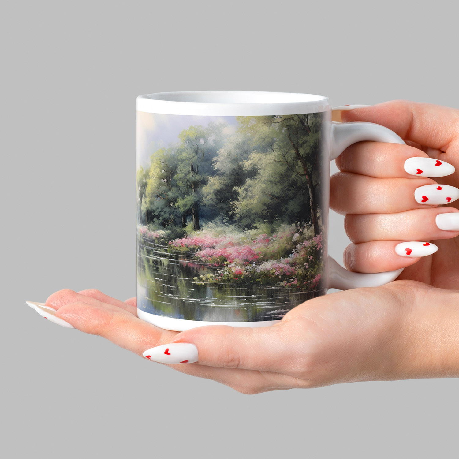 Monet-Inspired Riverside Ceramic Mug - Artful Coffee Delight