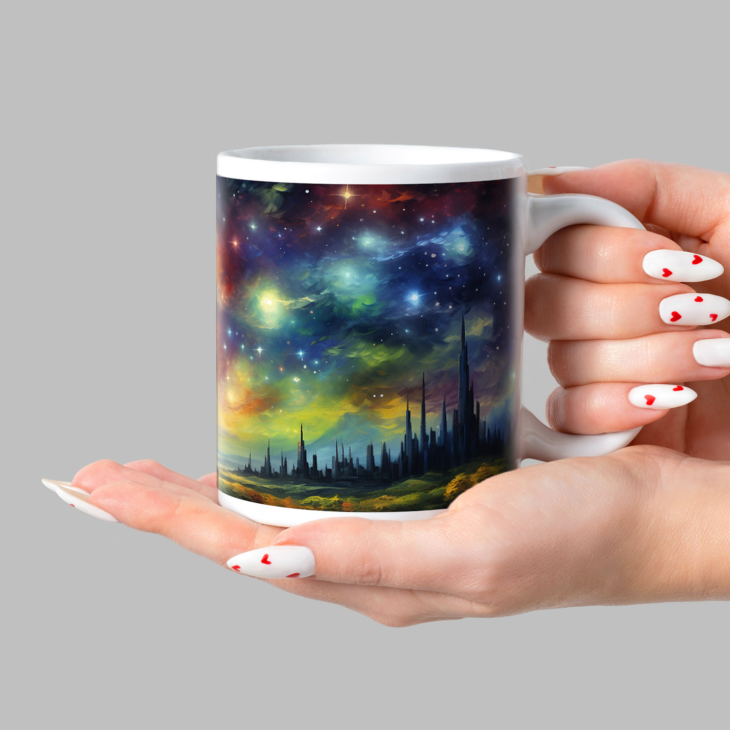 Cosmic Vista Starry Night Ceramic Mug - 11oz Celestial Gift