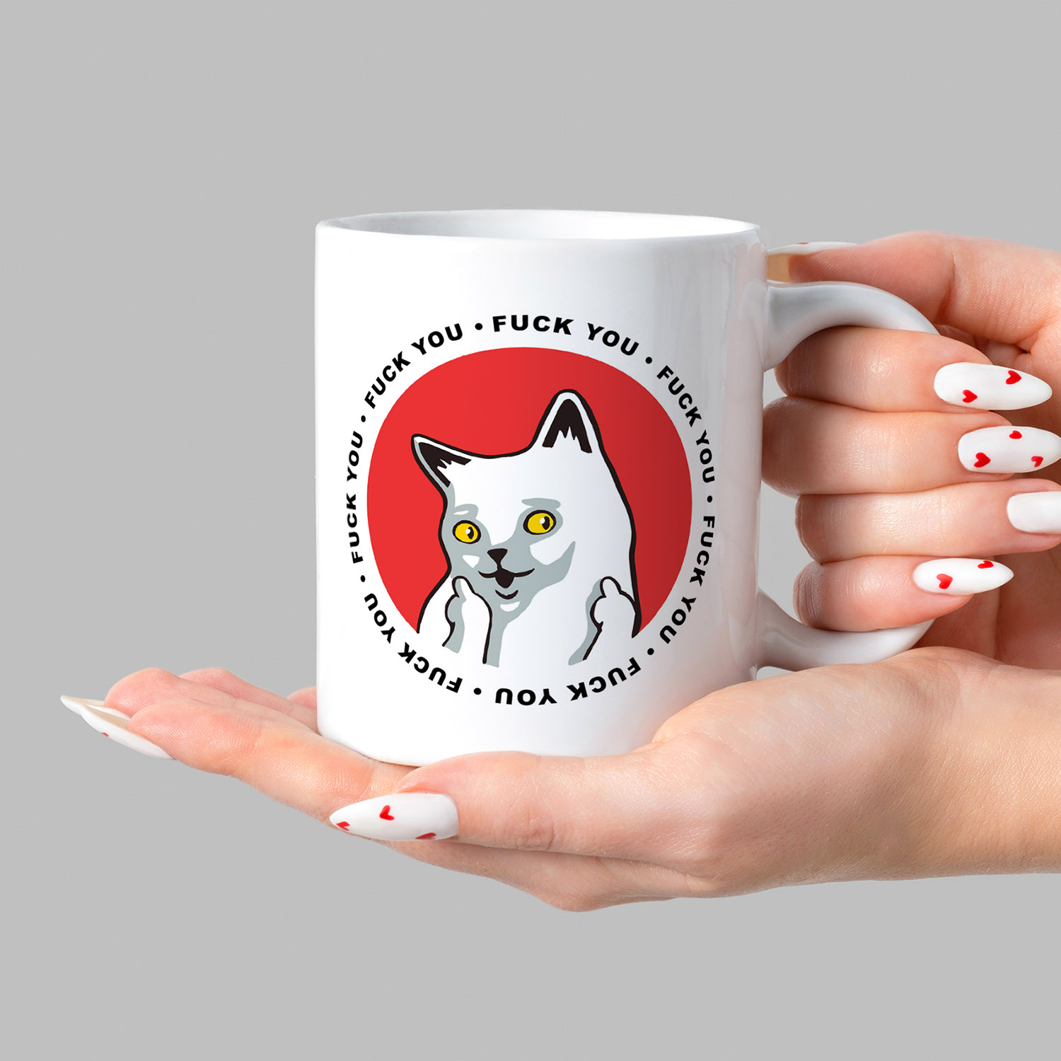 Funny Cat Middle Finger Mug - Perfect Gift for Cat Lovers