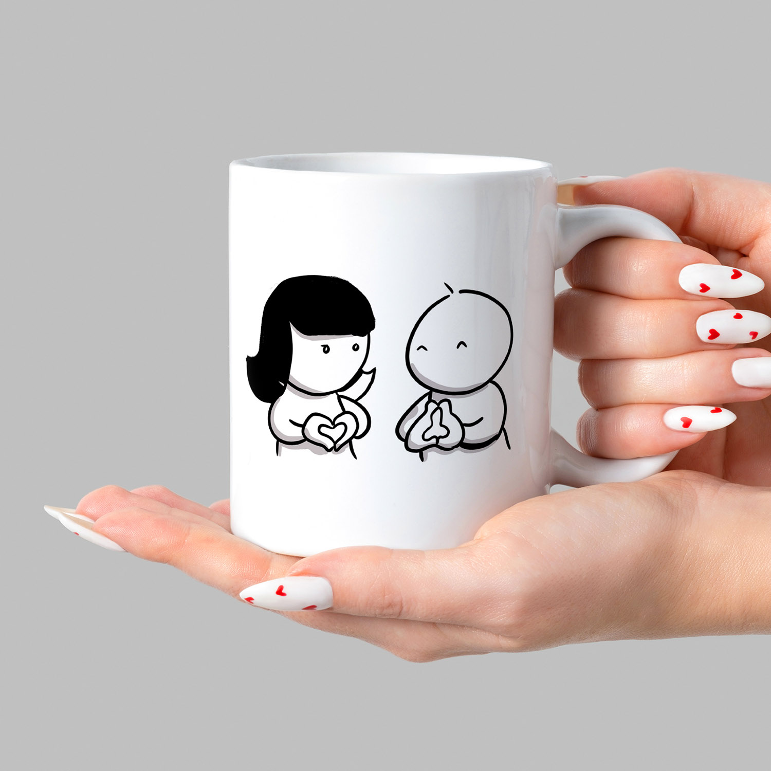 Funny Couple Hand Gestures Mug - Perfect Gift for Partners