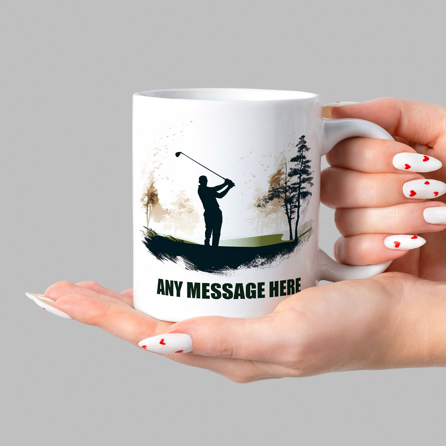 Personalised Golfing Silhouette Mug for Golf Lovers