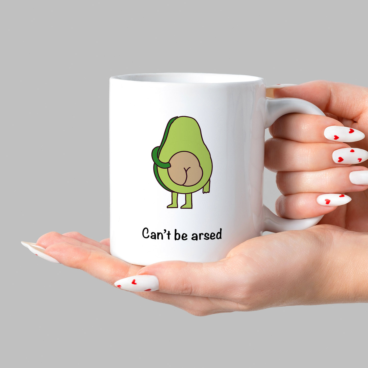 Funny Avocado Mug - 'Sorry, Can't Be Arsed' Coffee Cup