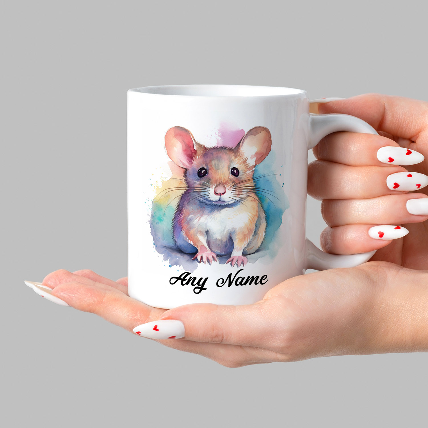 Personalised Watercolour Mouse Mug - Perfect Gift for Mouse Lovers