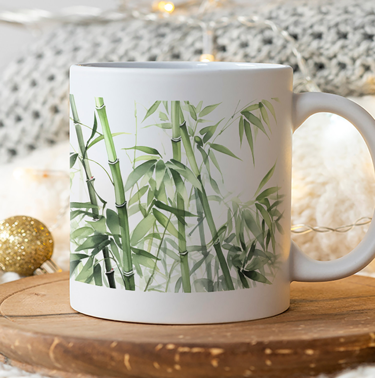 Tranquil Bamboo Forest Ceramic Coffee Mug - 11oz Serenity