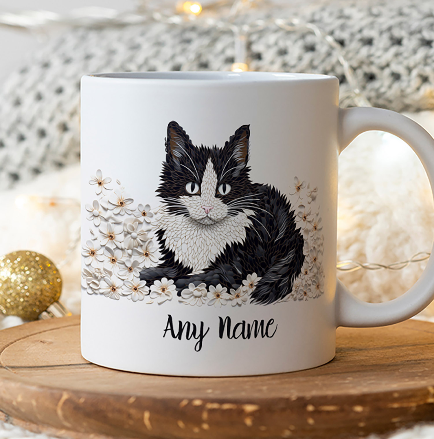 Personalised Tuxedo Cat Mug - Perfect Gift for Cat Lovers