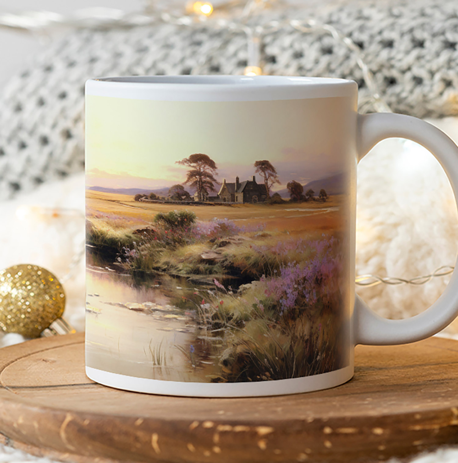 Idyllic Countryside Sunset 11oz Ceramic Mug - Perfect Gift