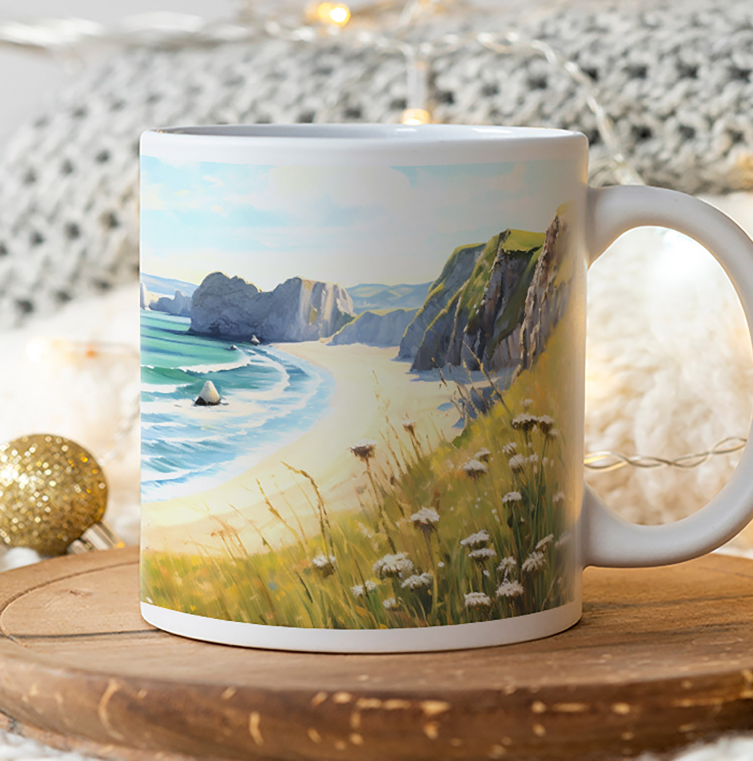 Monet-Inspired Durdle Door Mug - 11oz Ceramic Art Gift