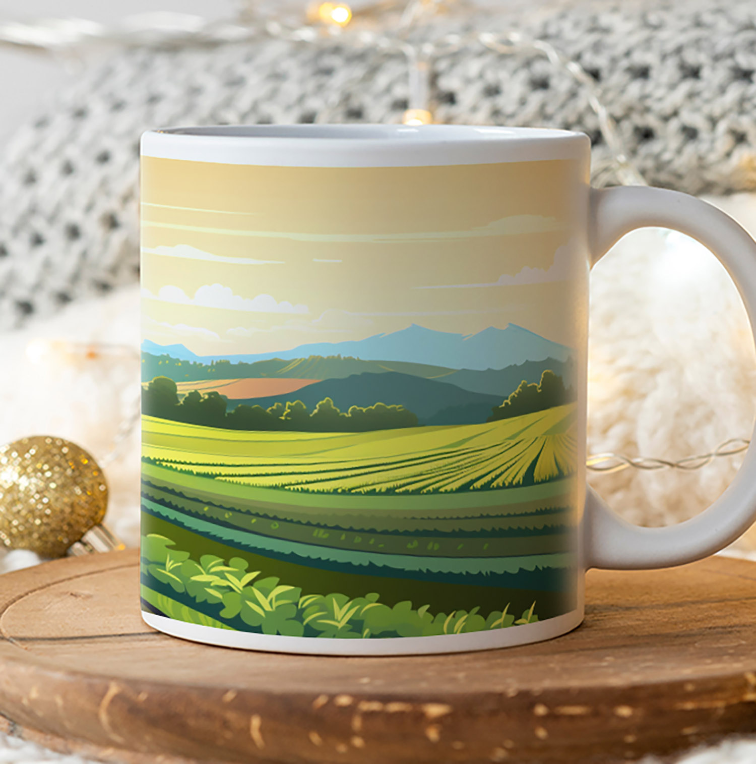 Rustic Tractor Sunset Mug - 11oz Ceramic Farmhouse Gift