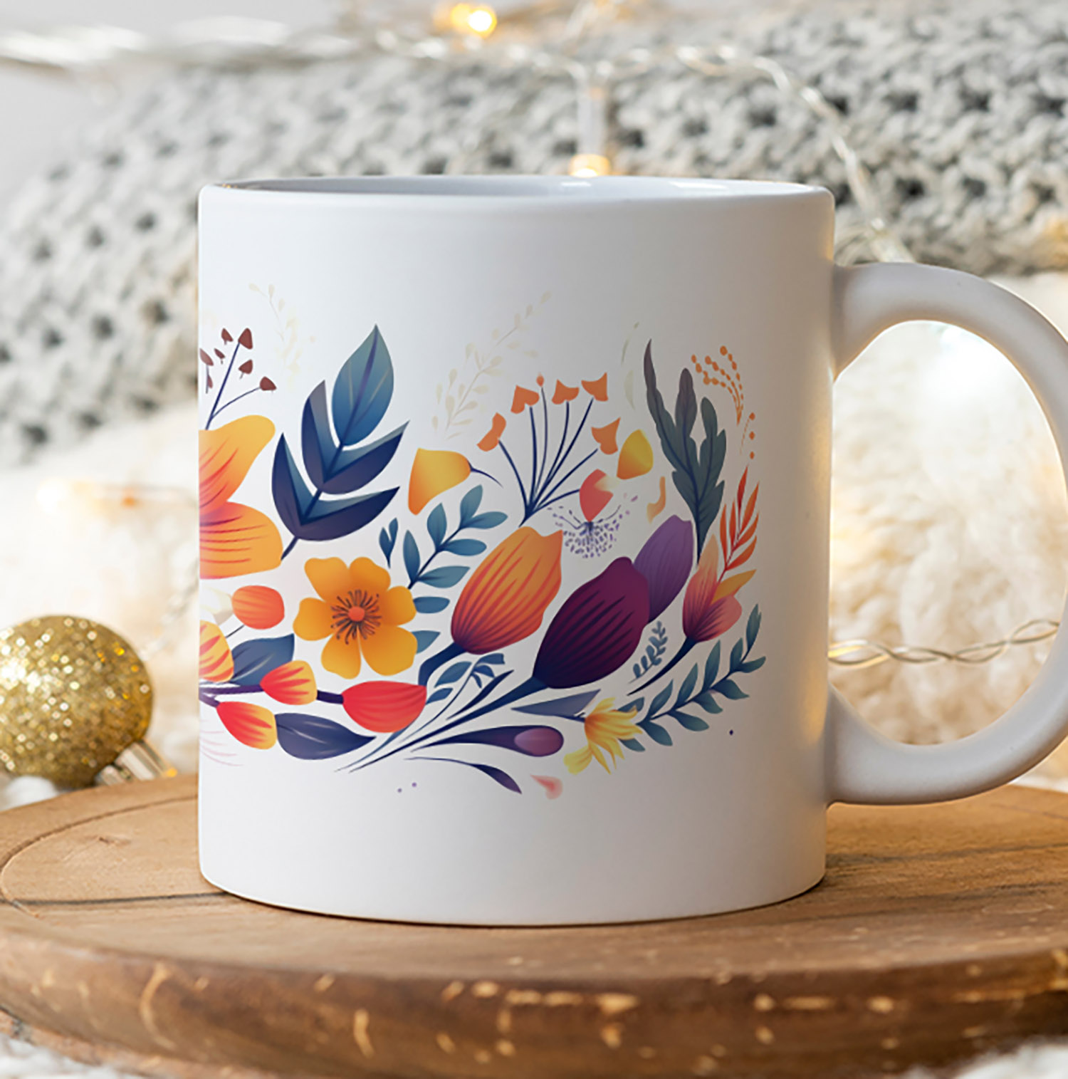 Charming Botanical Bloom 11oz Ceramic Mug for Nature Lovers