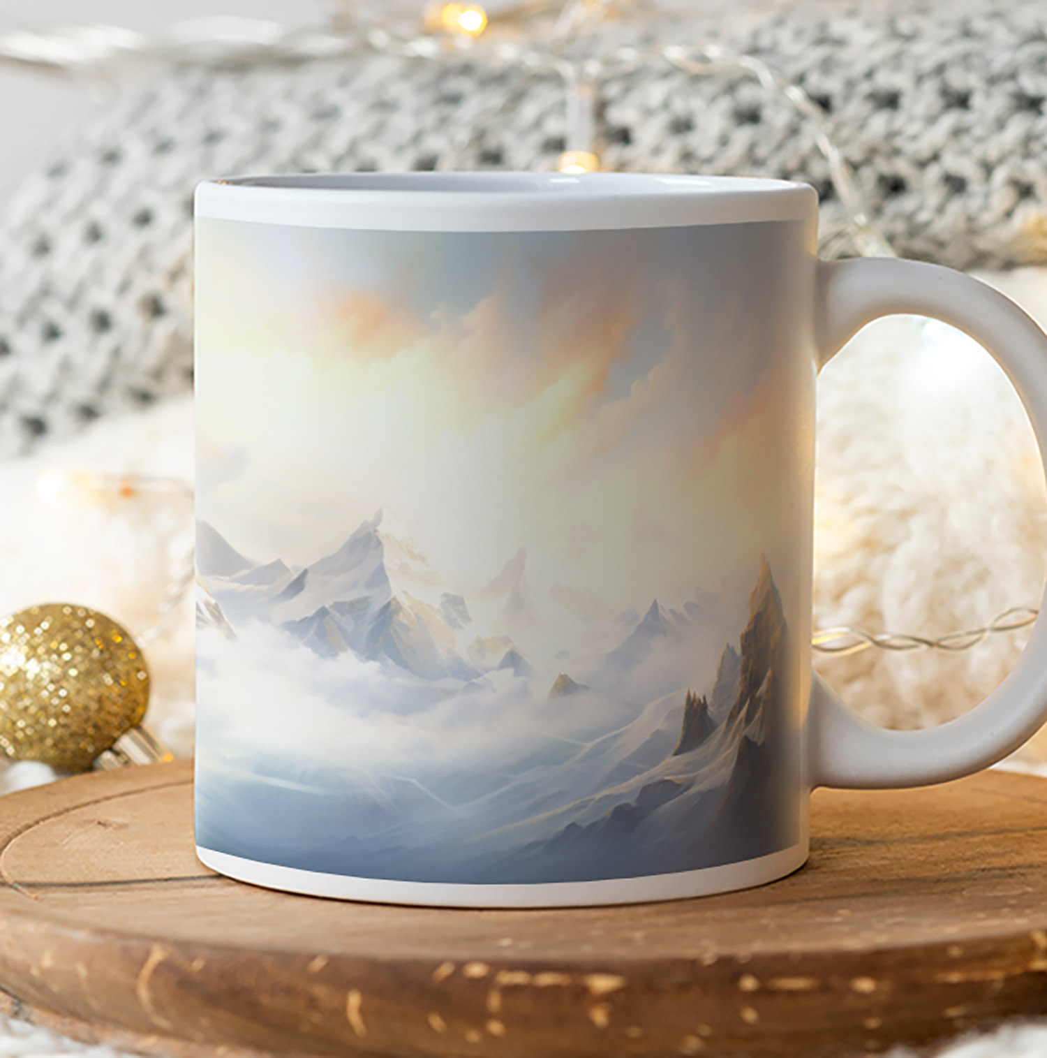 Majestic Mountain Sunrise 11oz Ceramic Mug for Nature Lovers