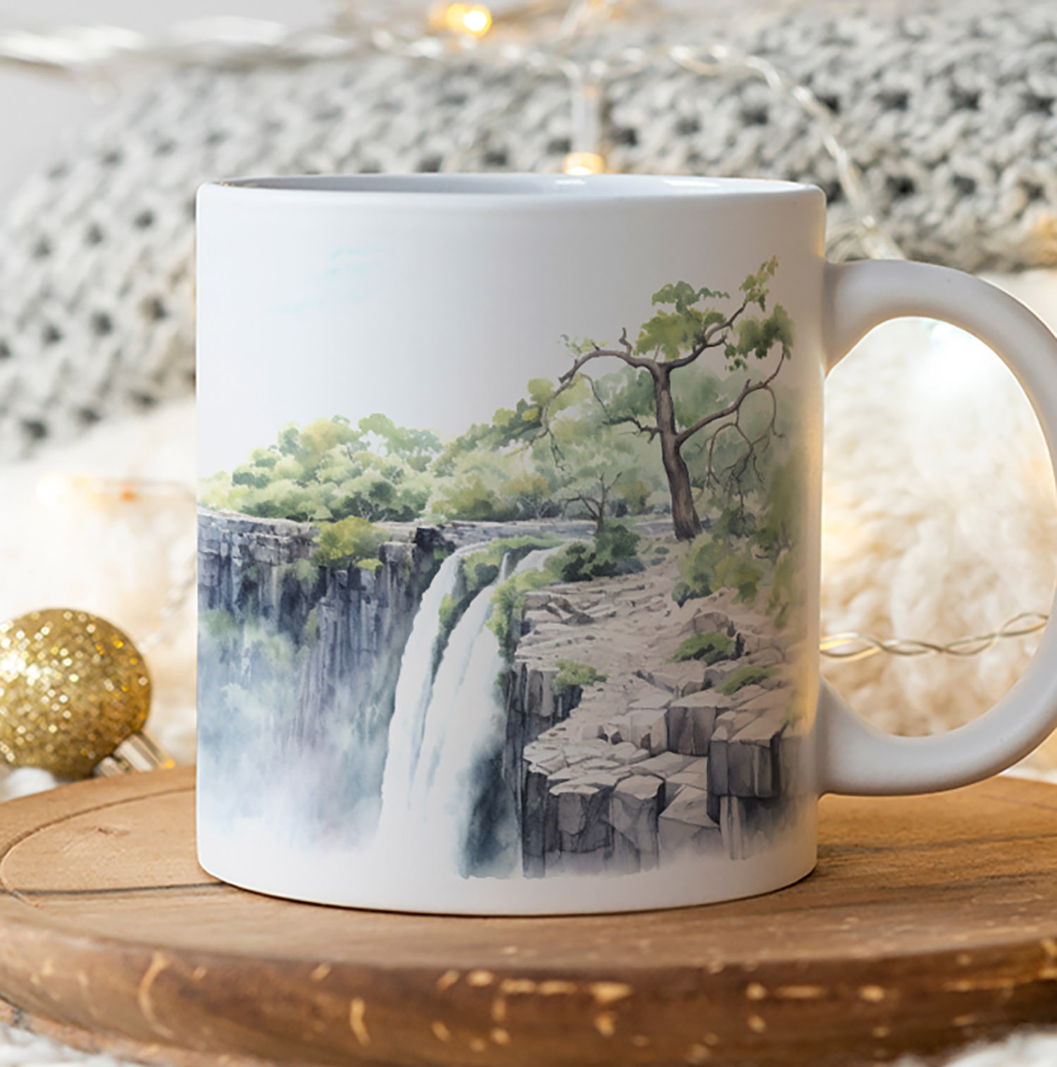 Victoria Falls Scenic Mug - Serene Nature Artwork for Nature Lovers