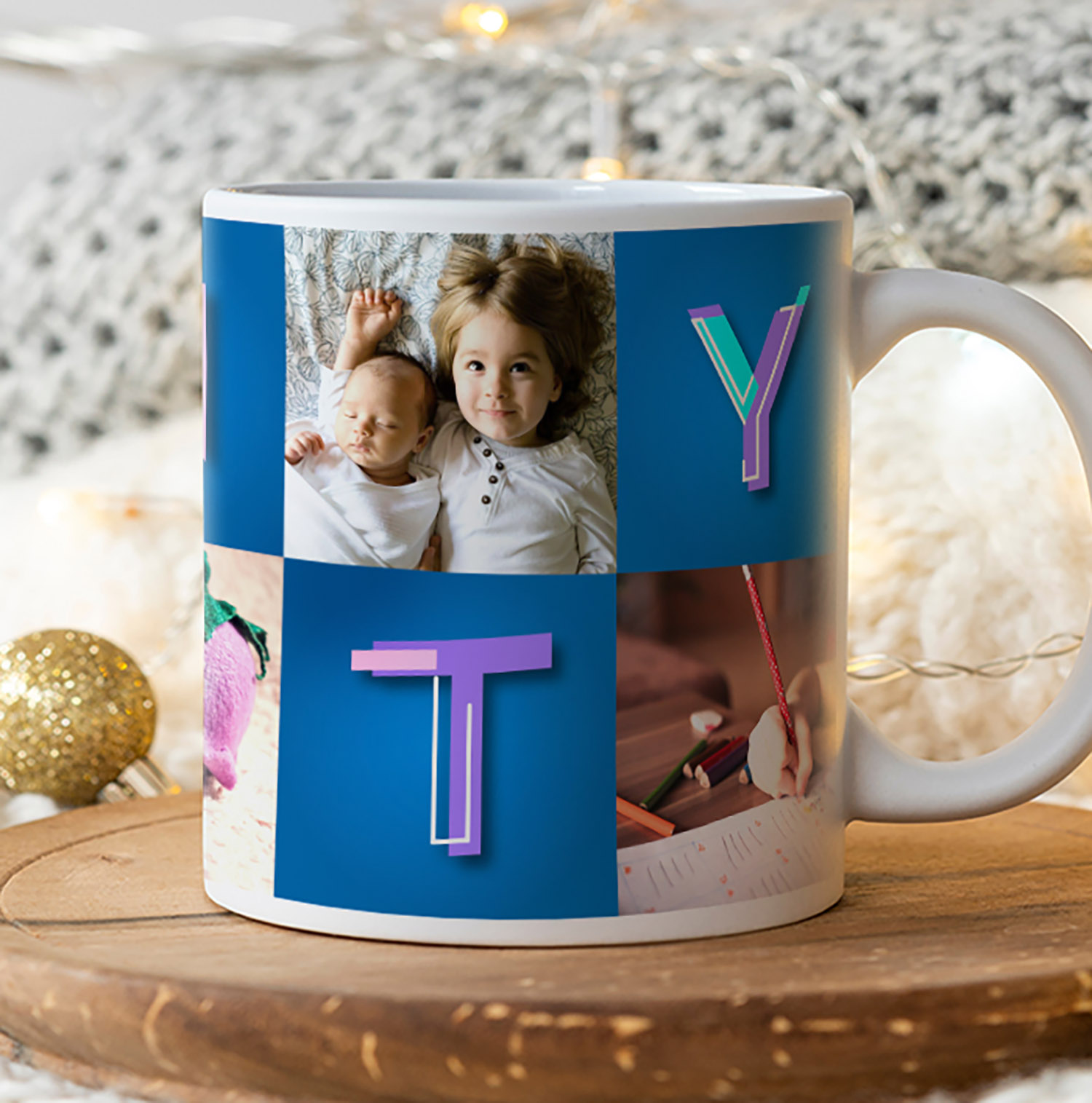 Personalized Aunty Mug with 5 Photos - Unique Gift Idea