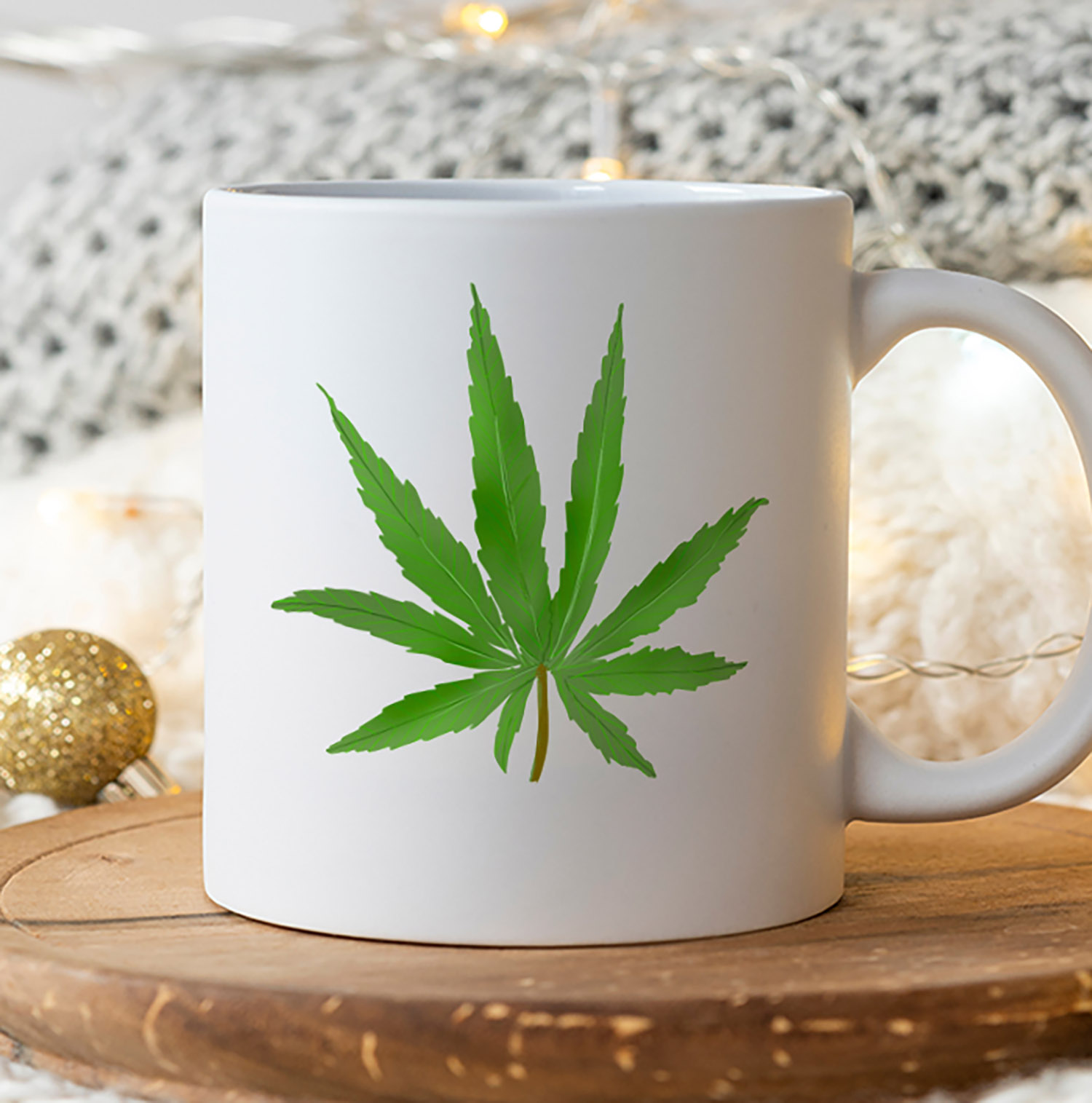 Artistic Cannabis Leaf Mug for Eco-Conscious Coffee Lovers