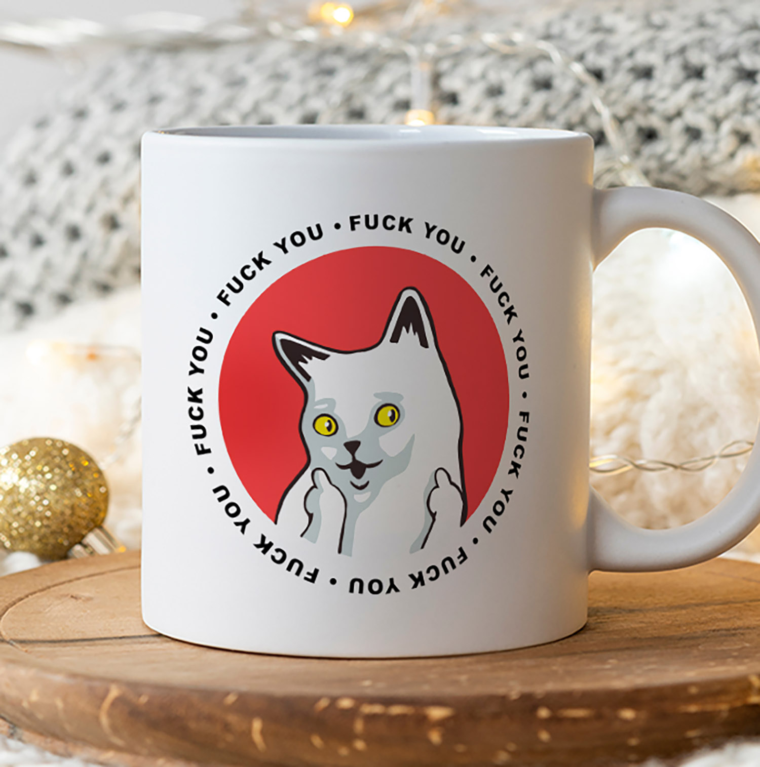 Funny Cat Middle Finger Mug - Perfect Gift for Cat Lovers
