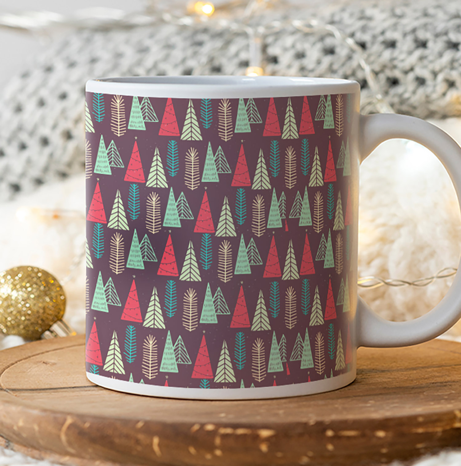 Modern Abstract Christmas Tree Mug - Festive Holiday Design