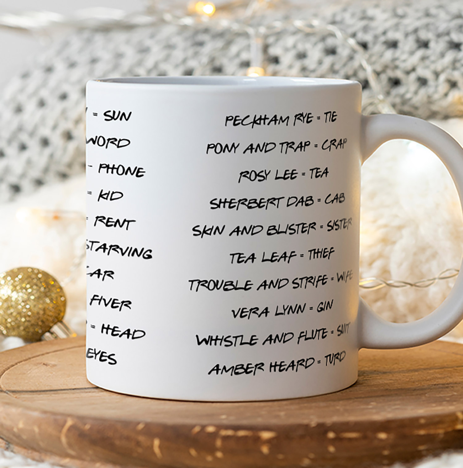 Unique Cockney Rhyming Slang Mug for Fun Gift Ideas