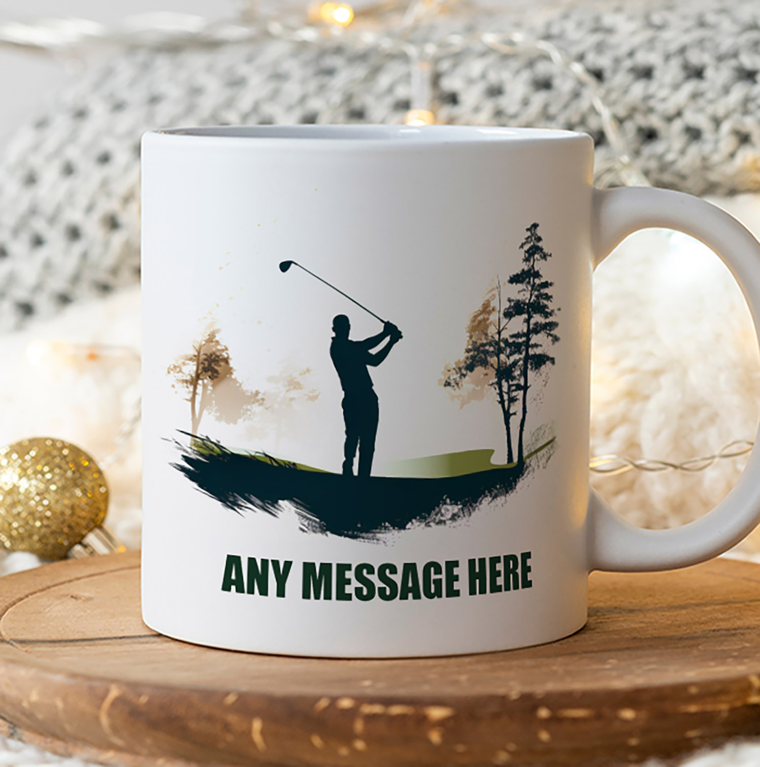 Personalised Golfing Silhouette Mug for Golf Lovers