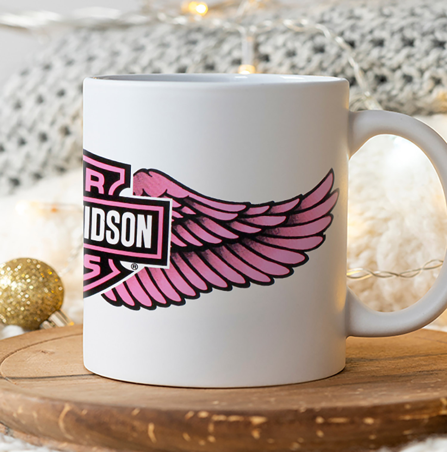 Harley-Davidson Pink Full Wrap Logo Mug for Bikers