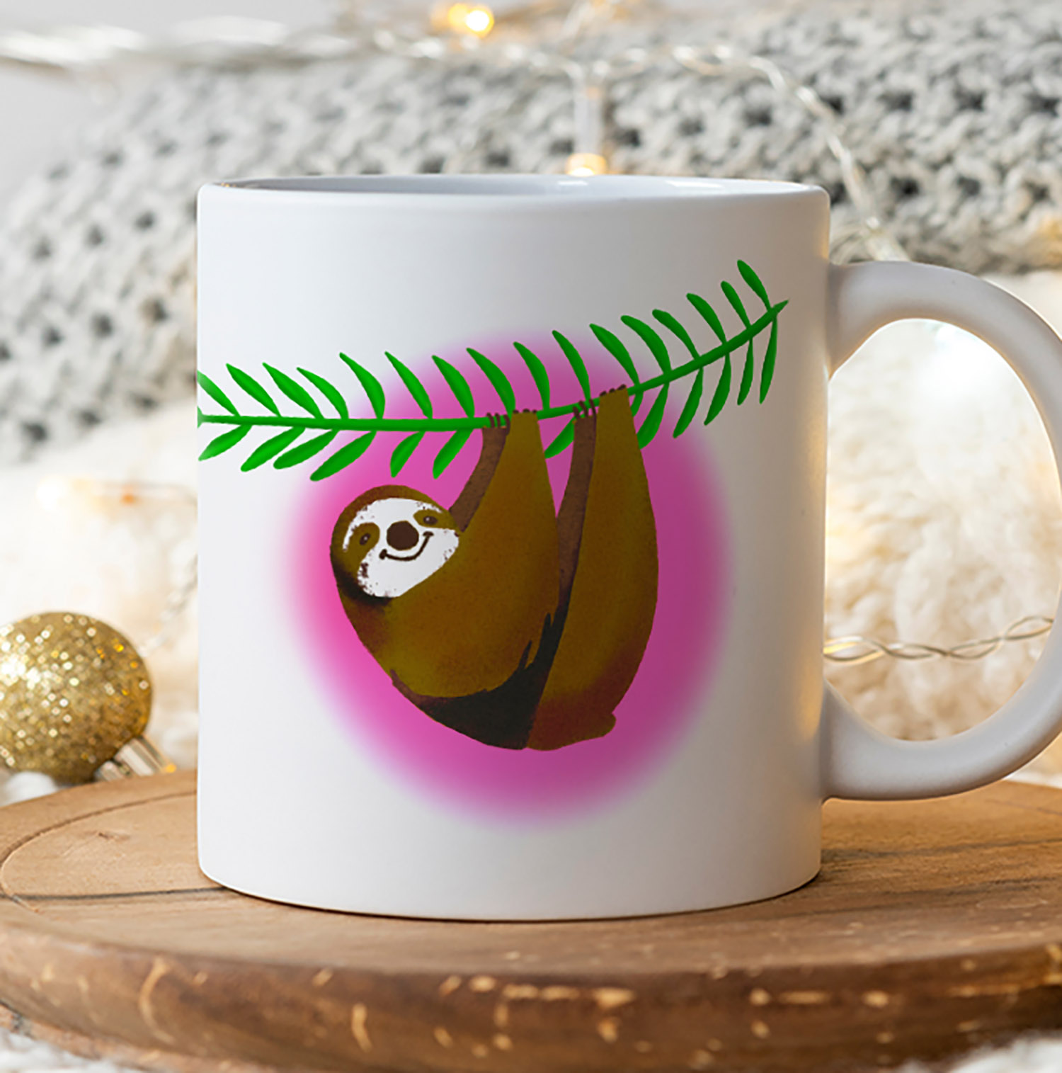 Lazy Sloth Illustrated Mug - Perfect Gift for Sloth Lovers