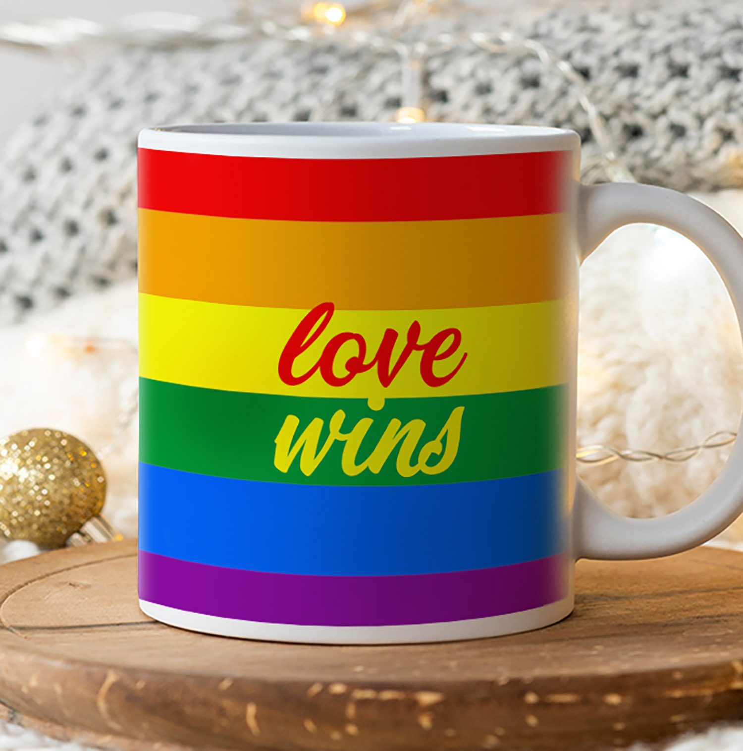 Love Wins Rainbow Flag Mug - Celebrate Pride with Style