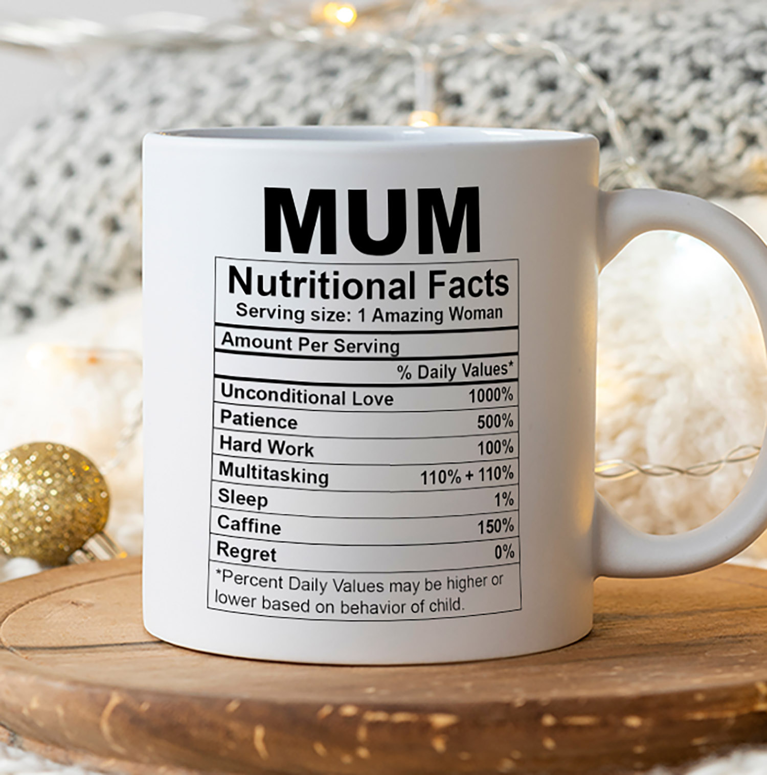 Awesome Mum Nutritional Facts Mug - Perfect Gift for Moms