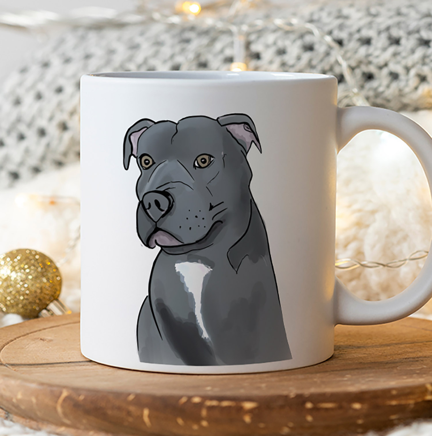 Charming Illustrated Staffordshire Bull Terrier Mug for Dog Lovers