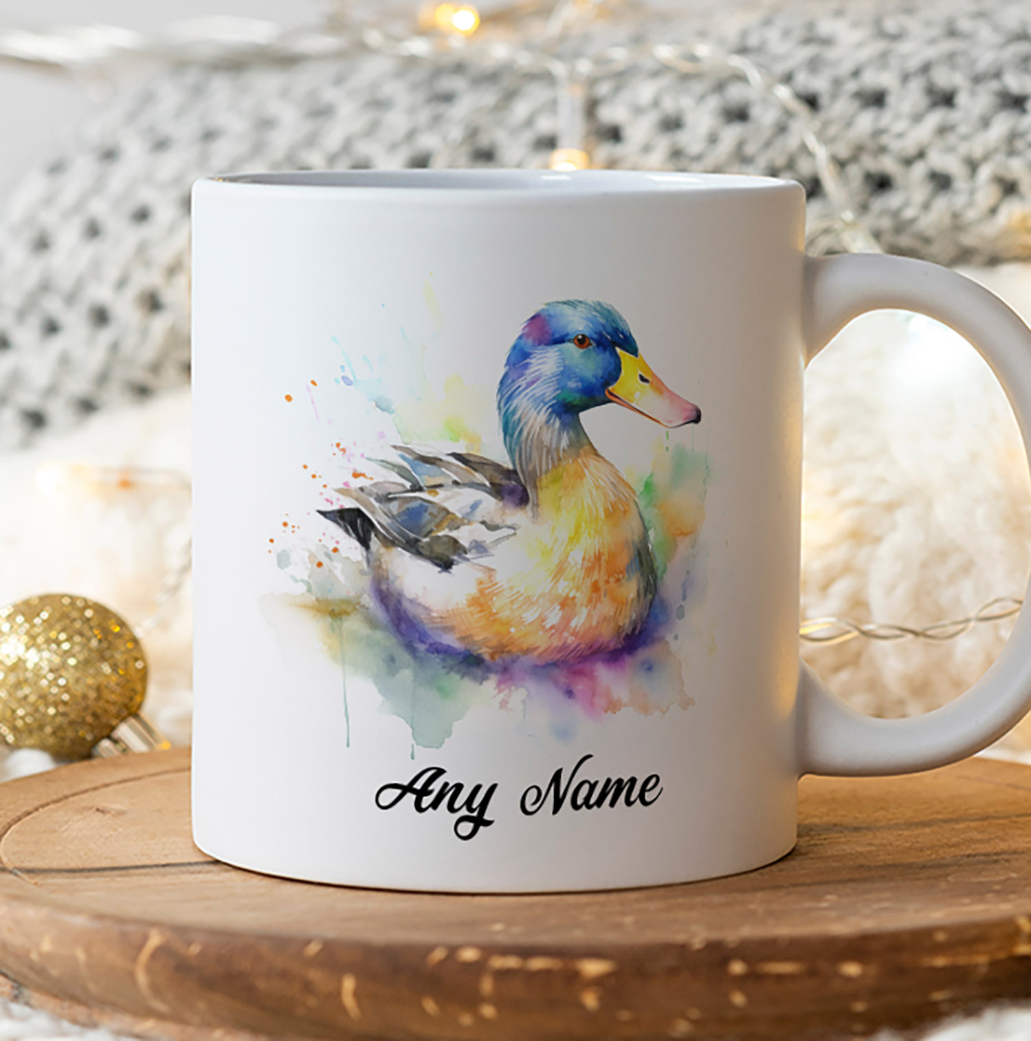 Charming Duck Watercolour Mug - Perfect Gift for Nature Lovers