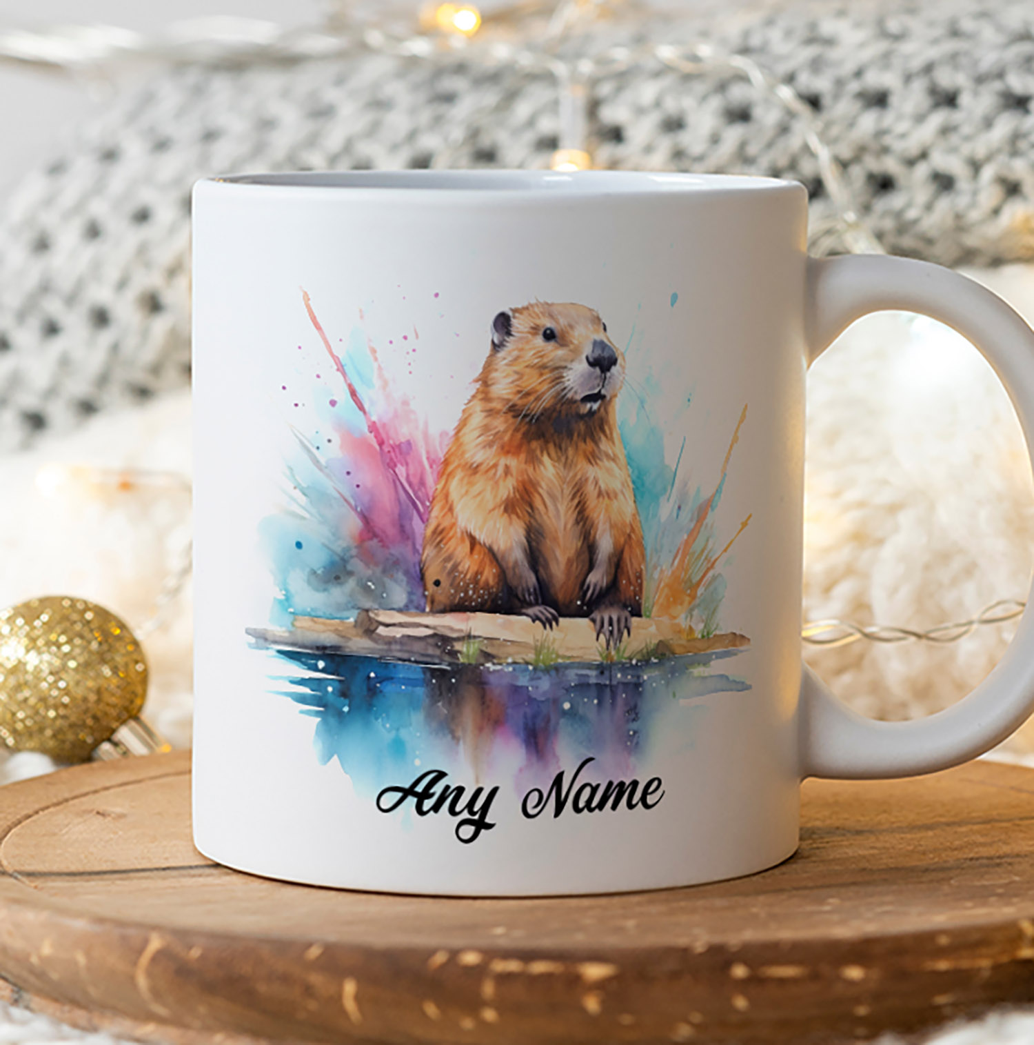Charming Otter Watercolour Mug for Nature Lovers