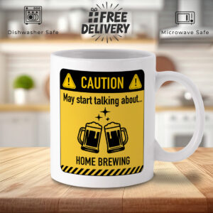 White Mug: Beer Mugs Design - Home Brewing Warning