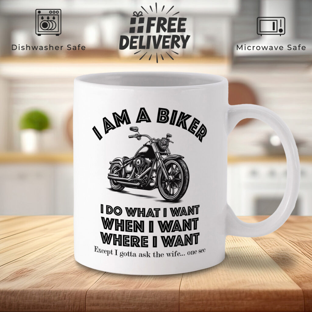 Biker Mug - Motorcycle Graphic, Funny Husband Quote