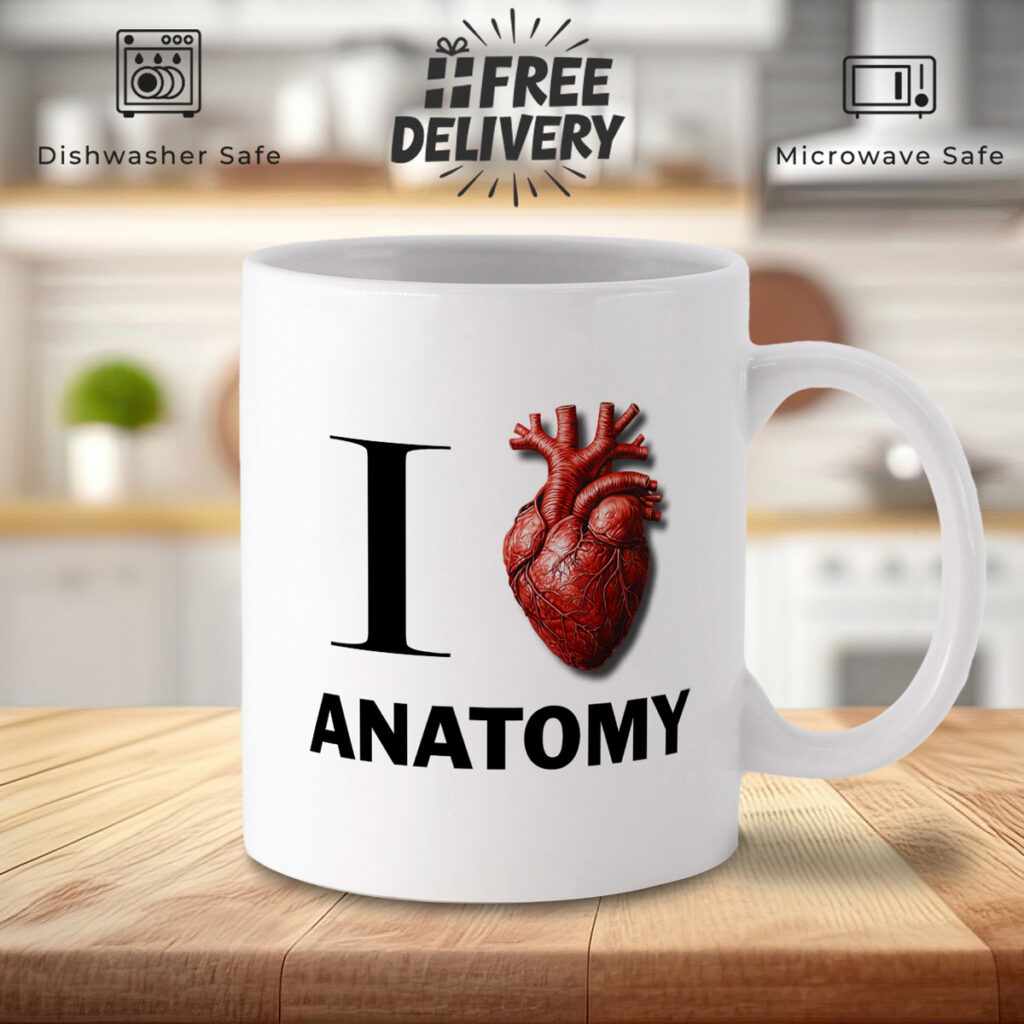 Anatomy Lover's White Mug with Anatomical Heart Design