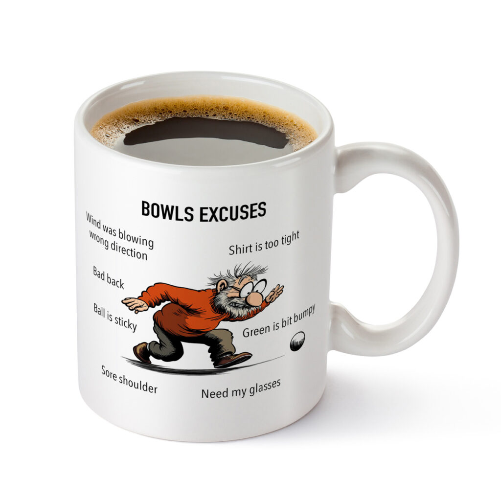 Funny Bowls Excuses White Mug - Humorous Gift Idea