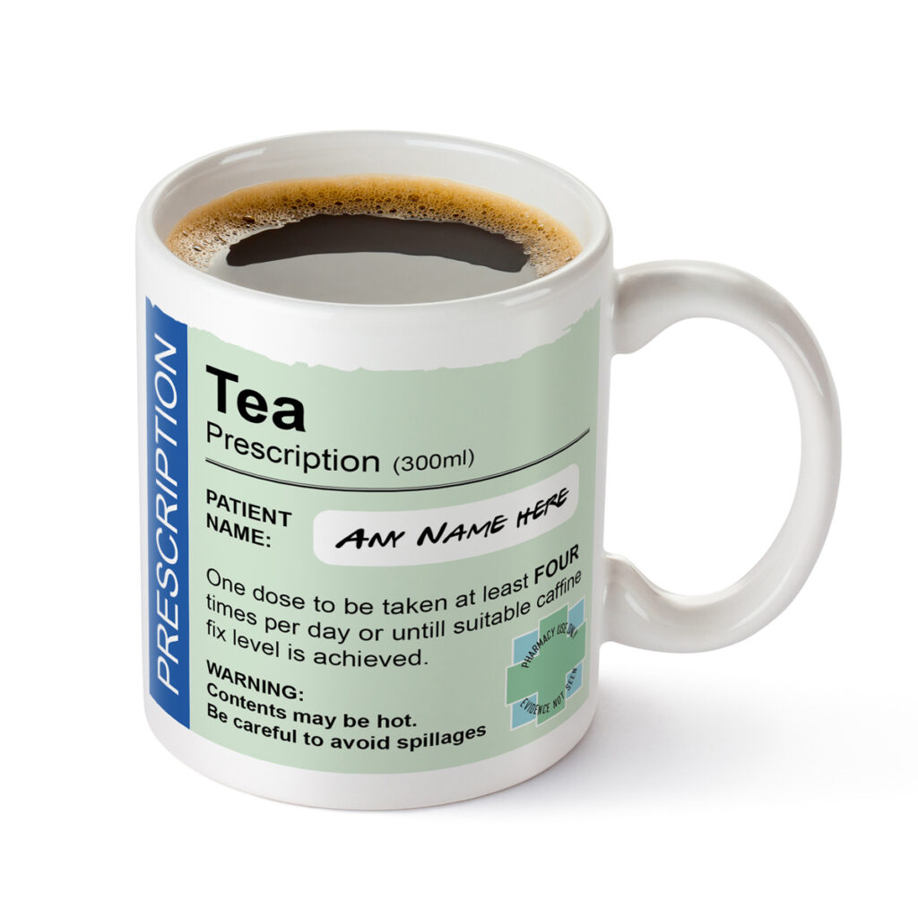 Prescription Label Novelty Mug - Customizable Tea Cup