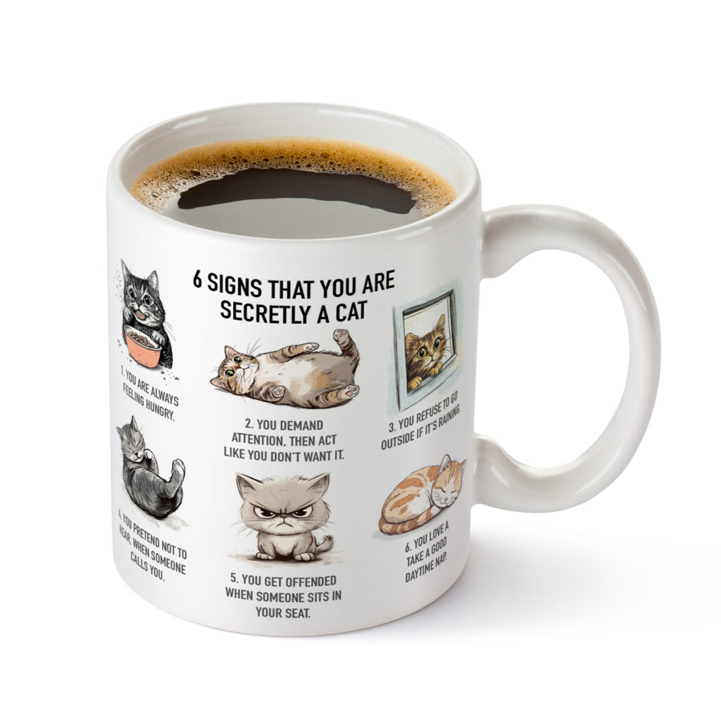Cat Lover's White Mug: 6 Signs You're Secretly a Cat