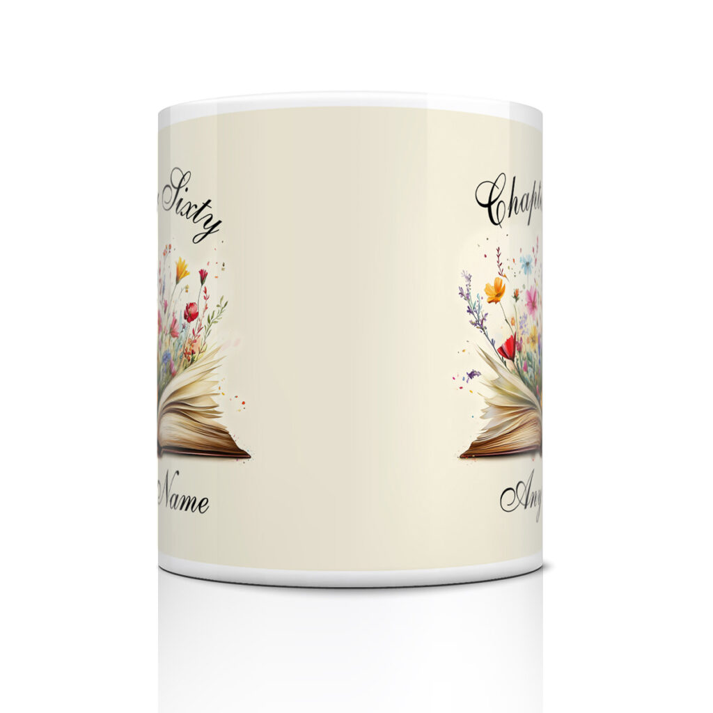Personalized "Chapter Sixty" Book & Flowers Mug