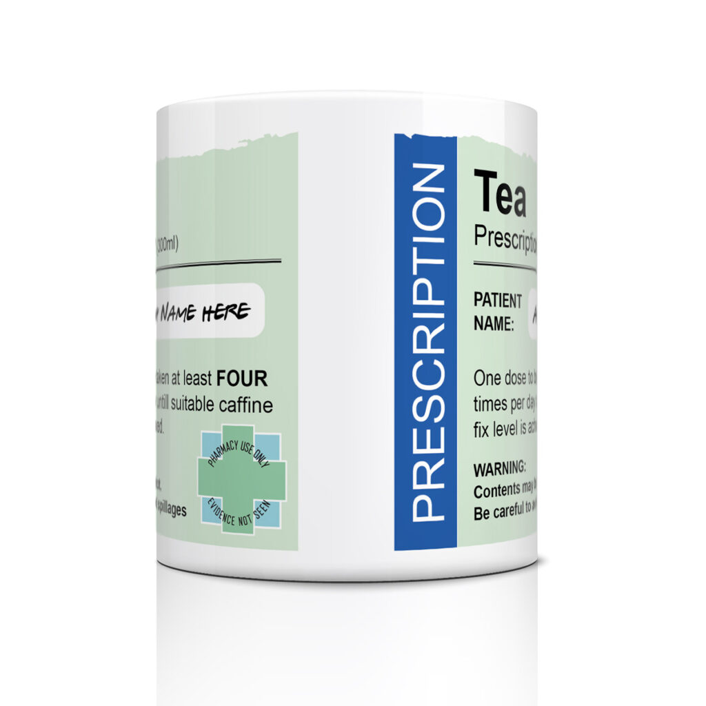 Prescription Label Novelty Mug - Customizable Tea Cup