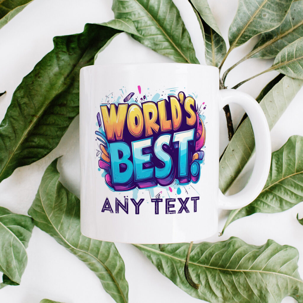 Customizable World's Best Mug with Colorful Design