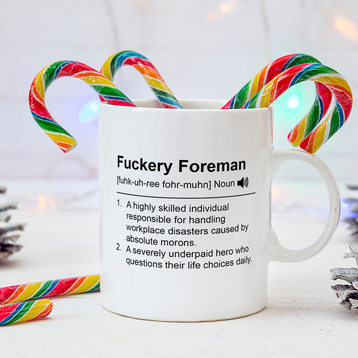 White Mug - 'Fuckery Foreman' Funny Definition Gift