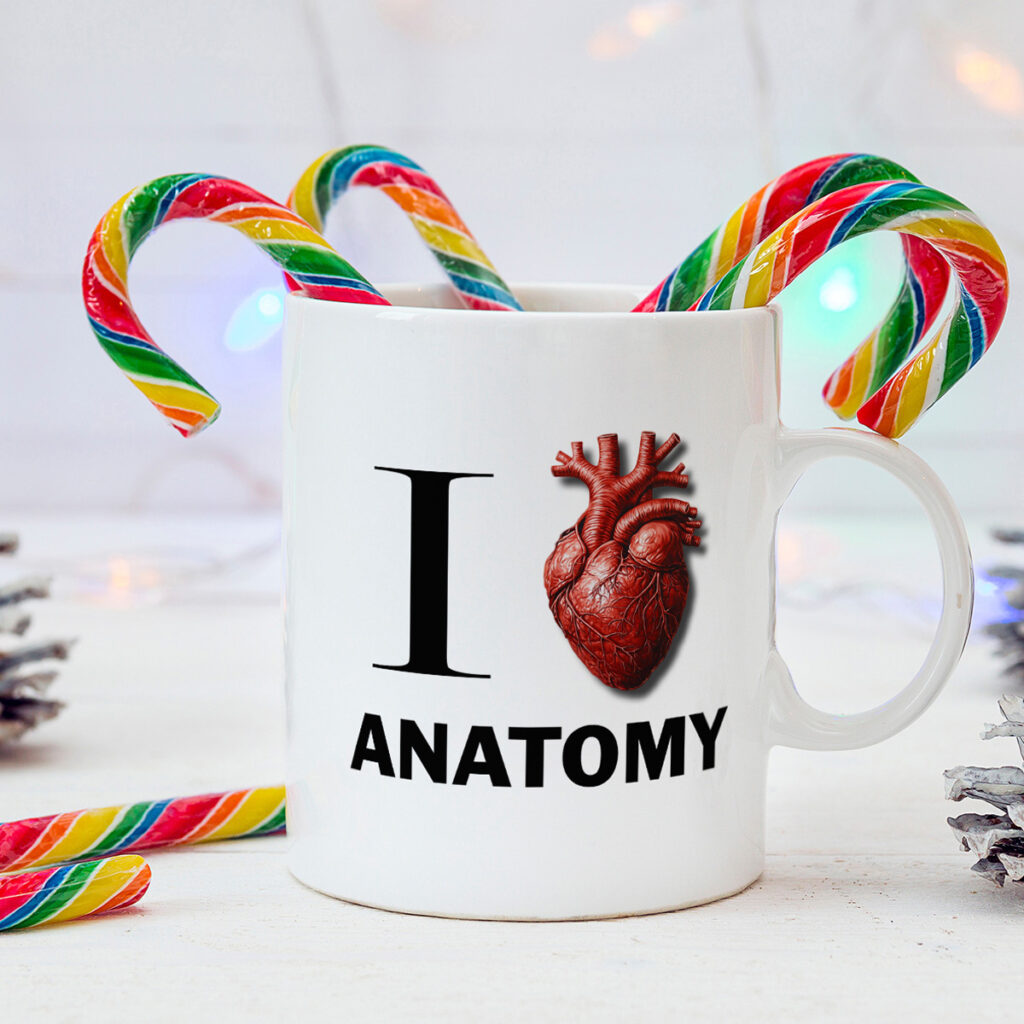 Anatomy Lover's White Mug with Anatomical Heart Design
