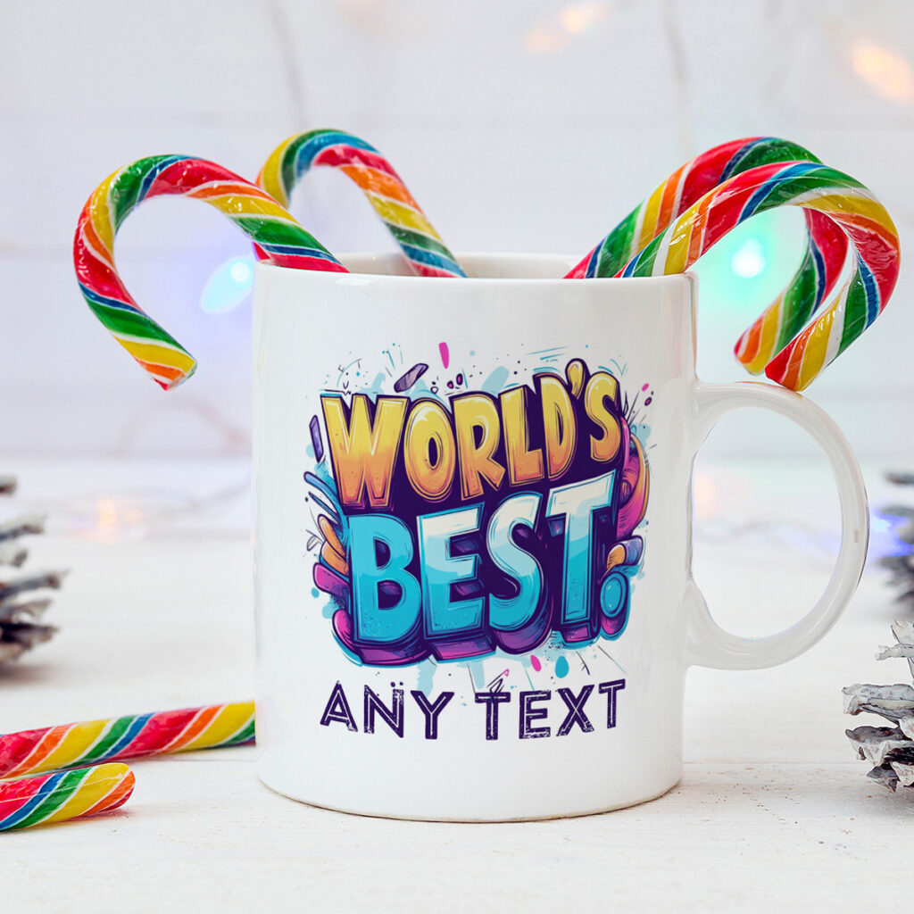 Customizable World's Best Mug with Colorful Design
