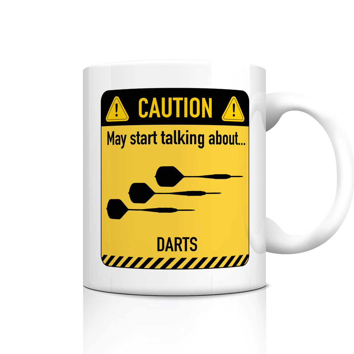 Darts Talk Mug - Funny Caution Sign Design